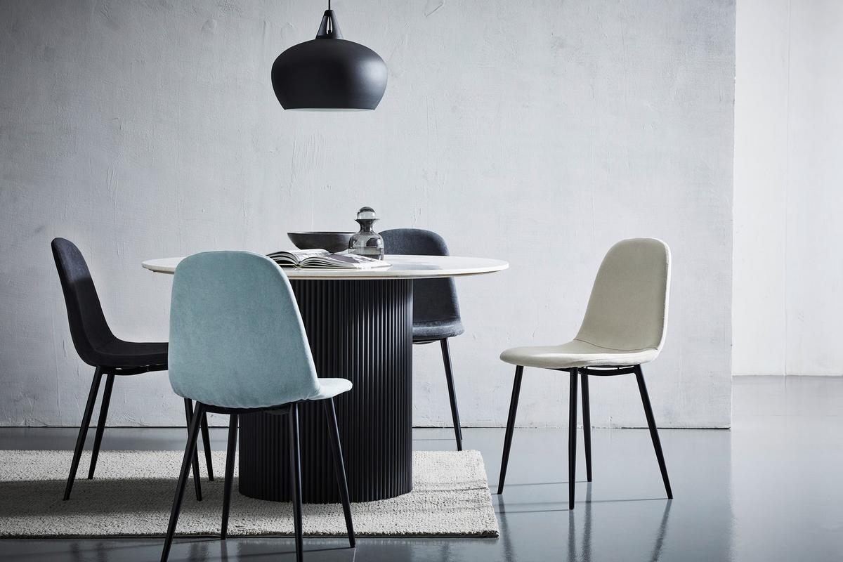 Stuhl Lola Creme Lola - Creme/Schwarz, Basics, Textil/Metall (43/85/54cm) - P & B