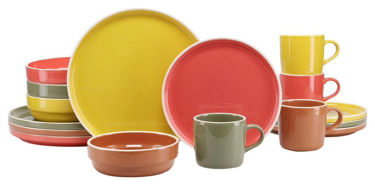 Kombiservice Indian Summer Keramik 4 Personen - Multicolor, Basics, Keramik (38,5/38,5/34cm) - Creatable