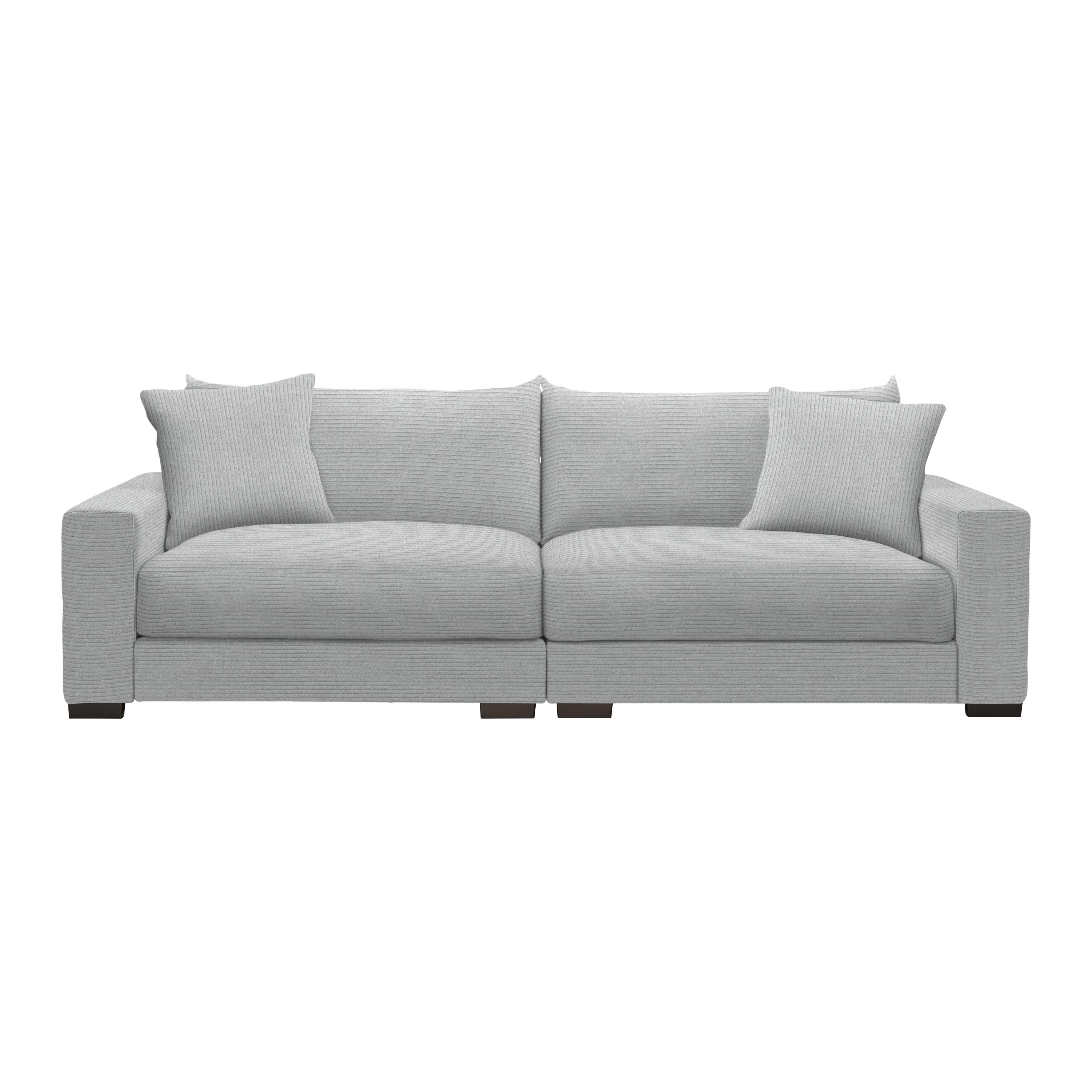 Mega pohovka PEDRO 1200, šedobéžový manšestr - šedobéžová, Moderní, kov/dřevo (261/83/124cm) - Mömax