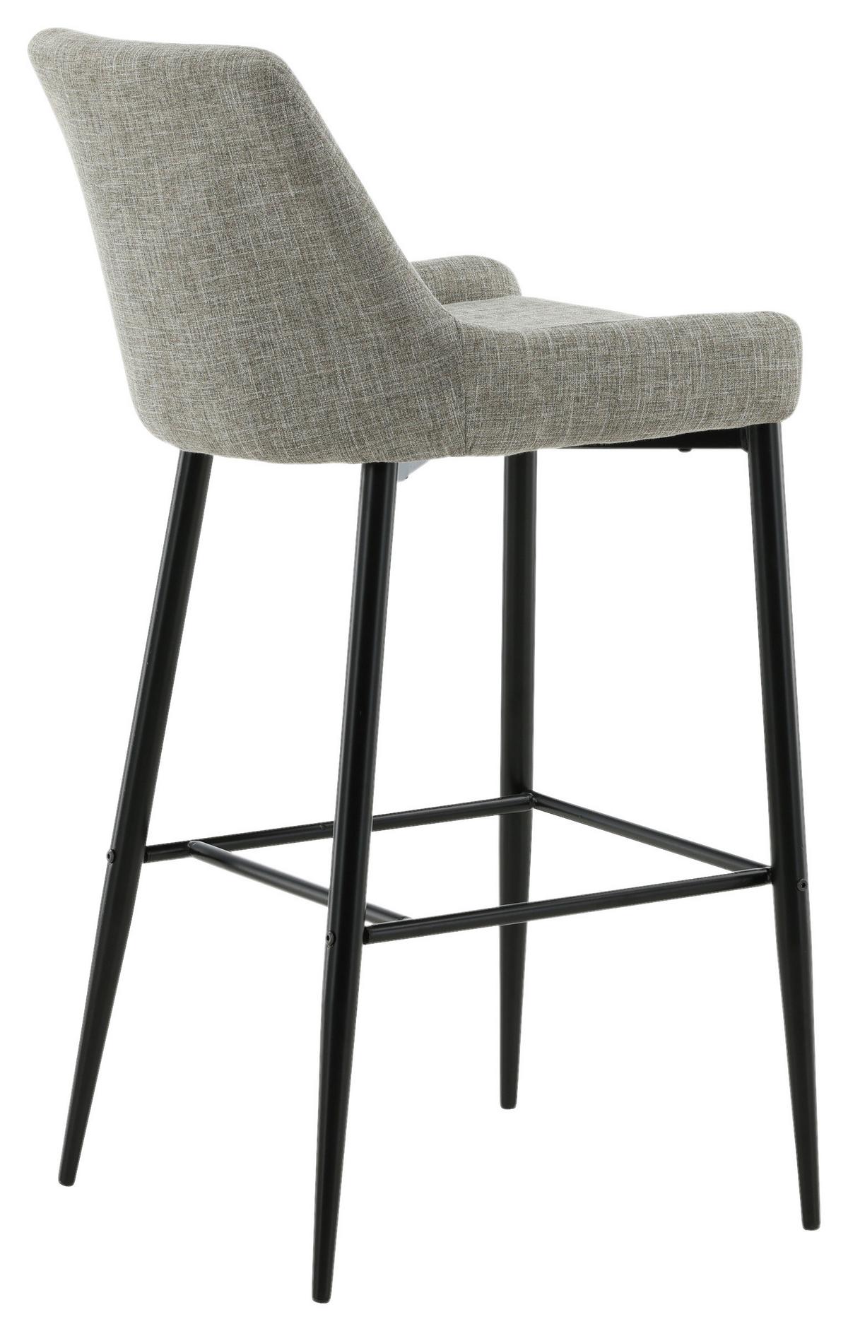 Barhocker-set Plaza Schwarz/beige B: 48 Cm - Beige/Schwarz, Design, Textil/Metall (48/105/57cm) - Livetastic