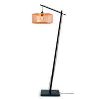 Stehleuchte Bromo/F/Ad/B/4018/N - Schwarz/Naturfarben, Trend, Holz (176/40/68cm) - Good & Mojo