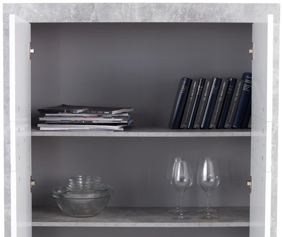 VYSOKÁ KOMODA MALTA - čierna/sivá, Modern, kompozitné drevo/plast (96/132/35cm)