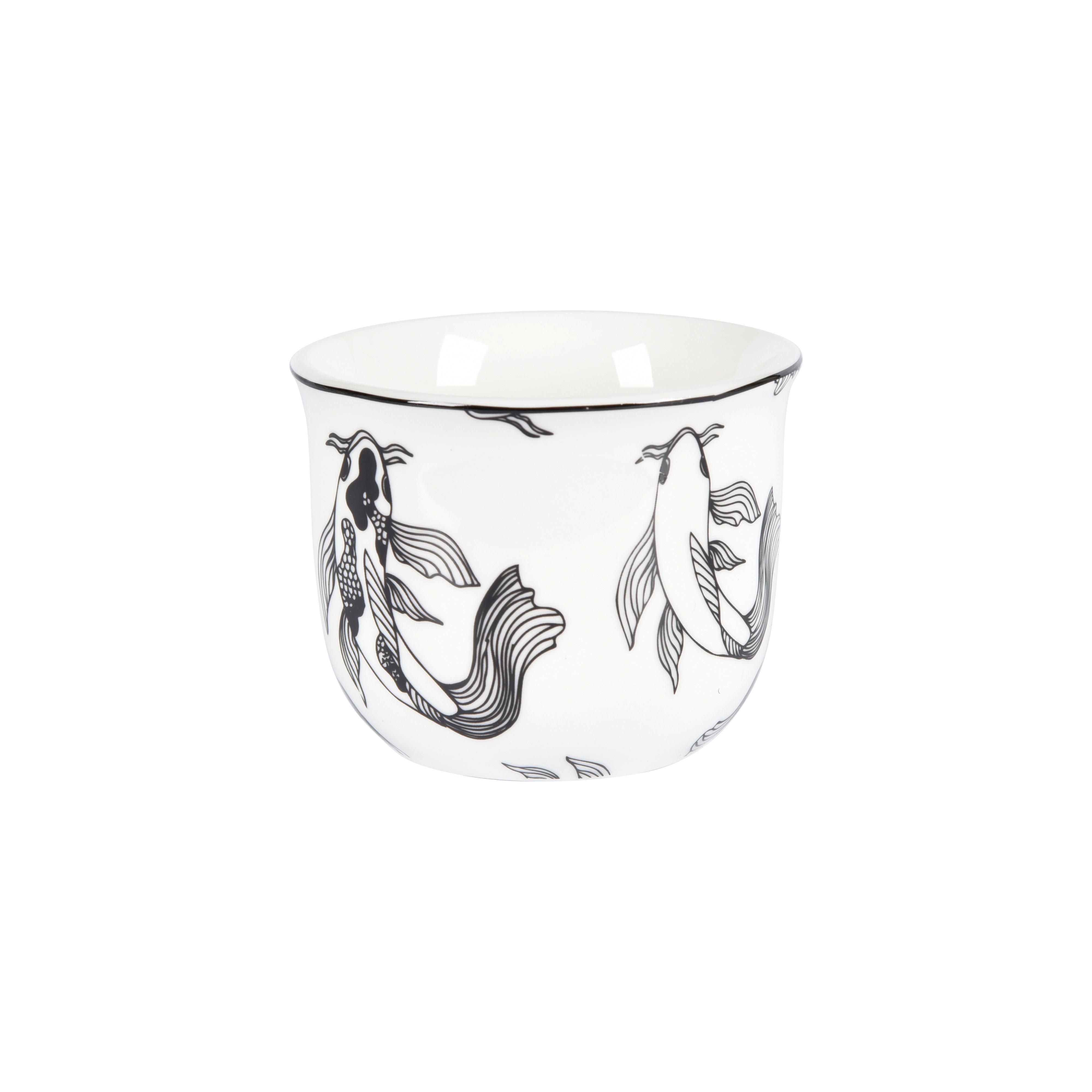 Šálek na čaj Shiva, 80ml - bílá/černá, Lifestyle, keramika (8,3/6,5cm) - Premium Living