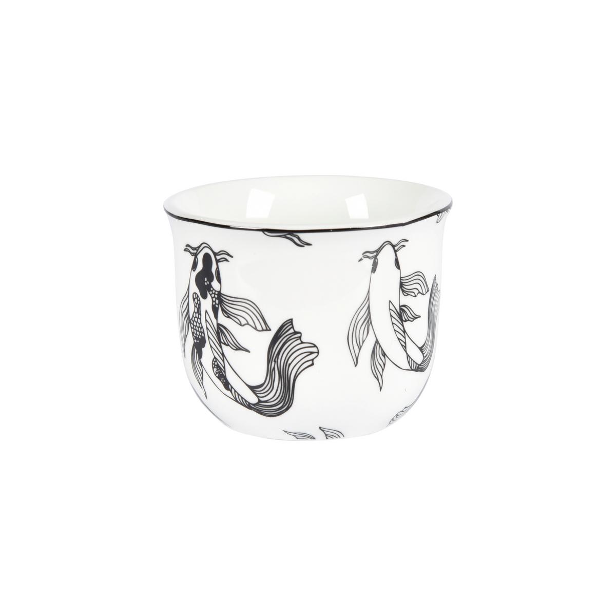 Šálek na čaj Shiva, 80ml - bílá/černá, Lifestyle, keramika (8,3/6,5cm) - Premium Living