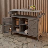 SKŘÍŇ JADA - šedá, Moderní, kov/dřevo (128/92/47cm) - Bessagi Garden