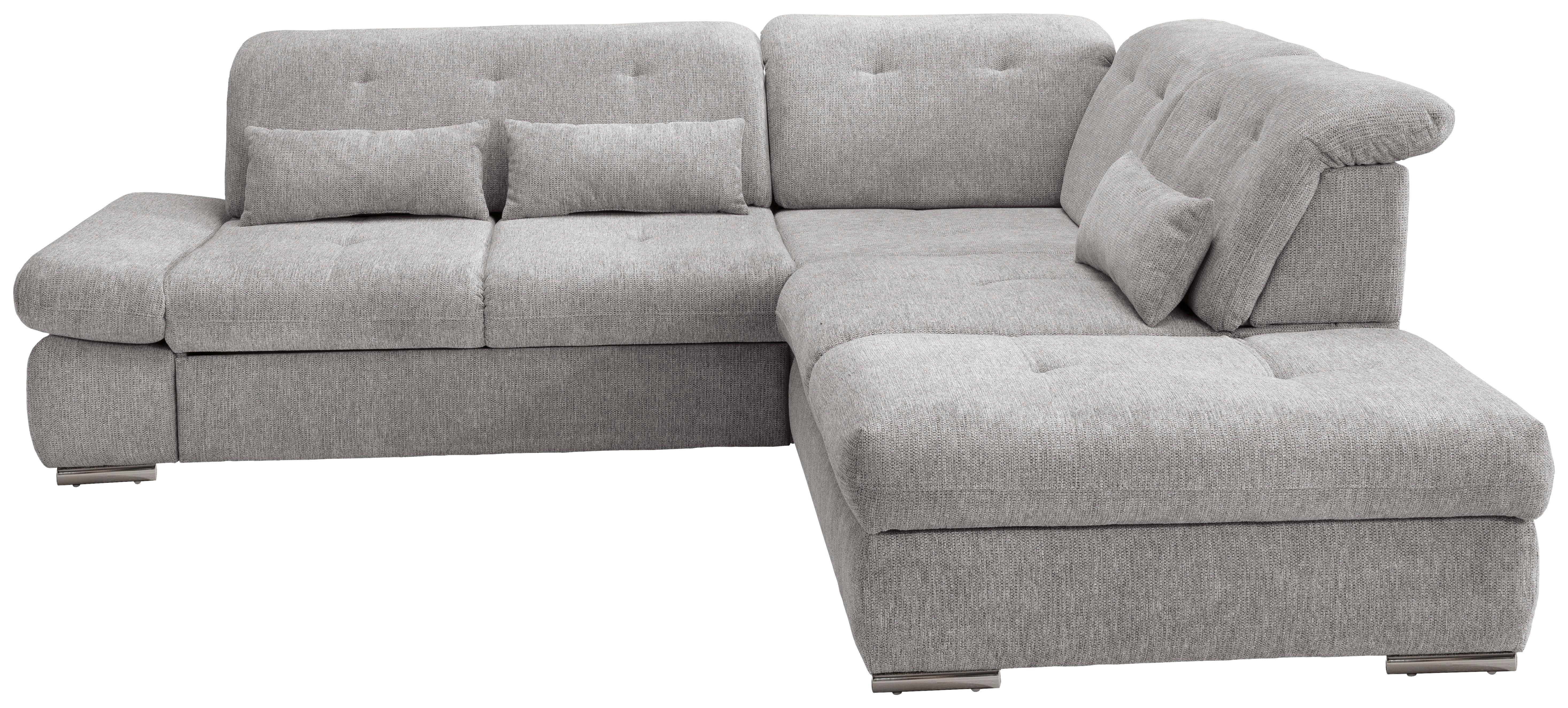 Ecksofa Dalida Grau S: 280x254 Cm - Chromfarben/Grau, MODERN, Textil (280/254cm) - Livetastic
