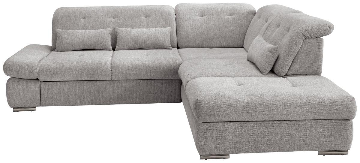 Ecksofa Dalida Grau S: 280x254 cm - Chromfarben/Grau, MODERN, Textil (280/254cm) - Livetastic