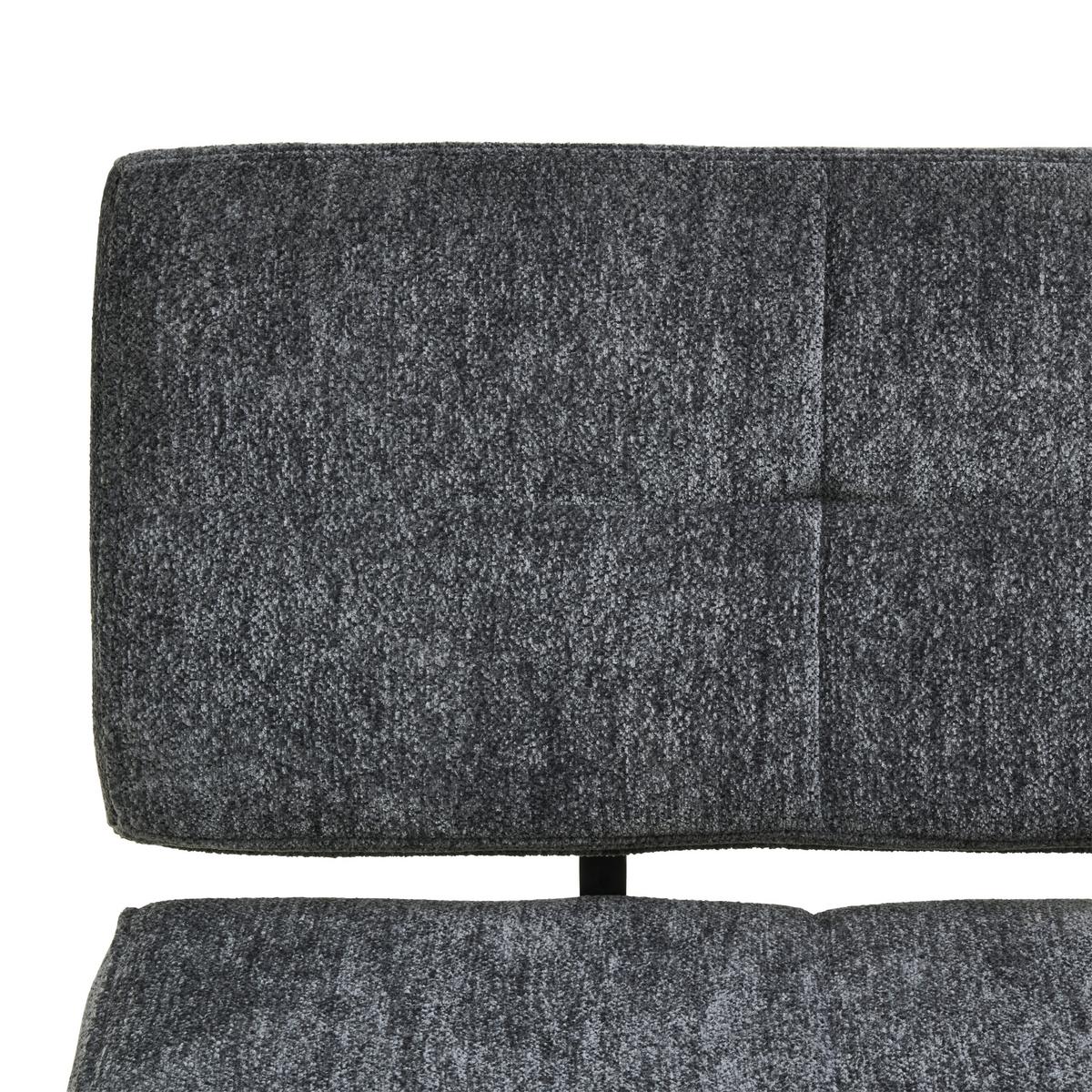 Sitzbank Magnus Dunkelgrau, B: 140 Cm - Dunkelgrau/Schwarz, LIFESTYLE, Textil/Metall (140/85/56,5cm) - MID.YOU
