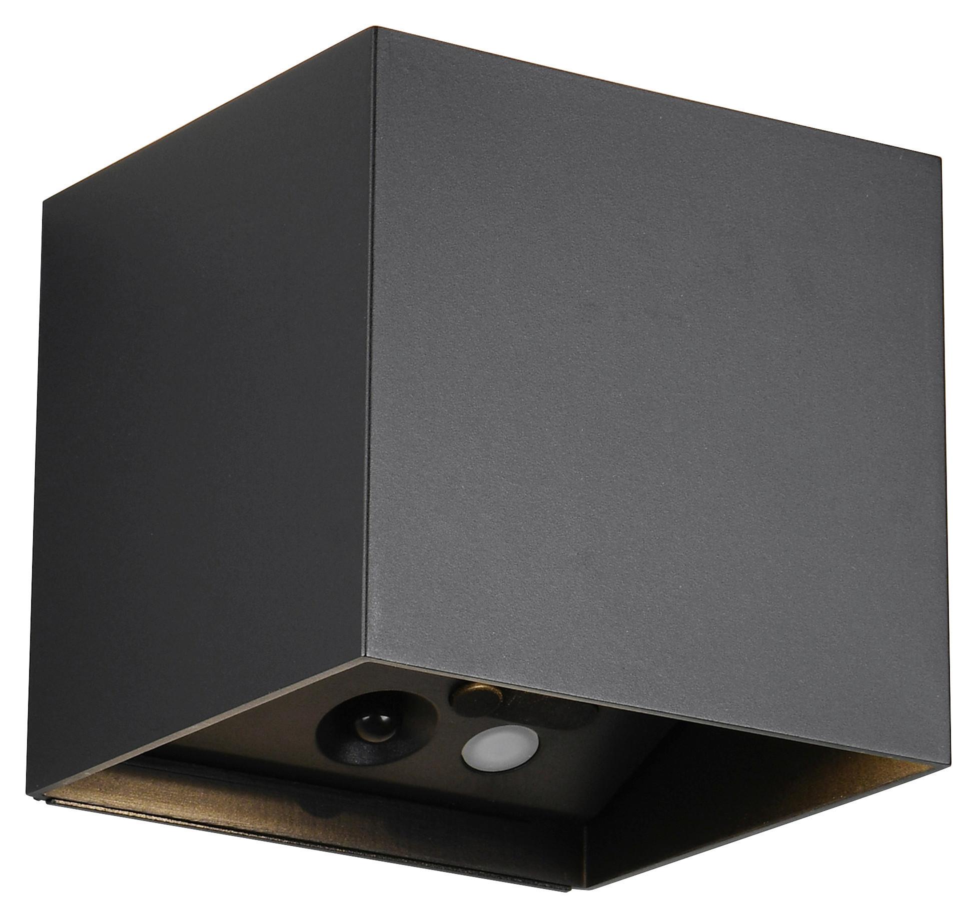 Led-wandleuchte Hill - Schwarz, MODERN, Kunststoff (10/10,5/10cm) - Luca Bessoni
