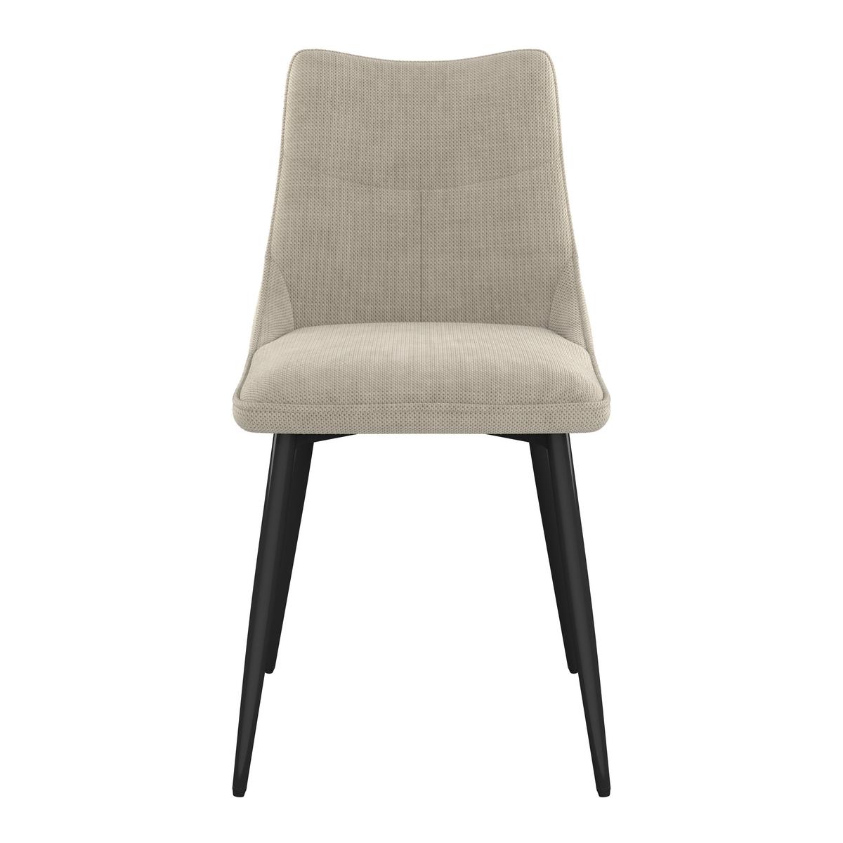 Vierfußstuhl Vera Beige Echtholz Beine - Beige/Schwarz, KONVENTIONELL, Holz/Textil (46/86/59cm) - Nedis SmartLife