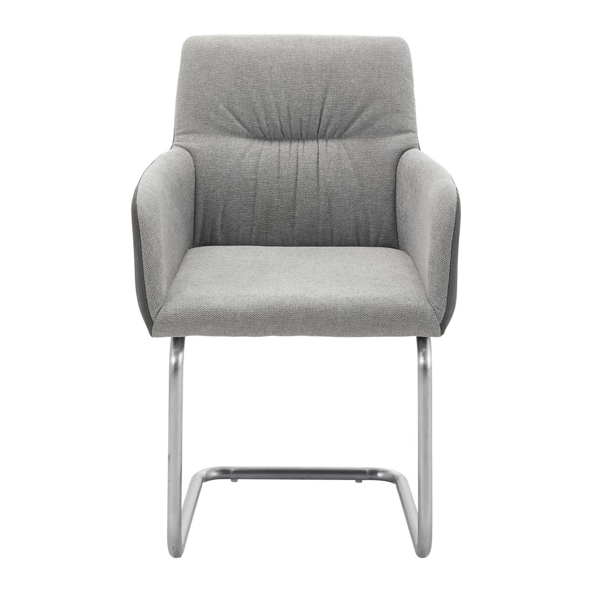 Houpací židle ENJA světlešedá - šedá/barvy nerez oceli, Moderní, kov/dřevo (86/58/62cm) - Bessagi Home