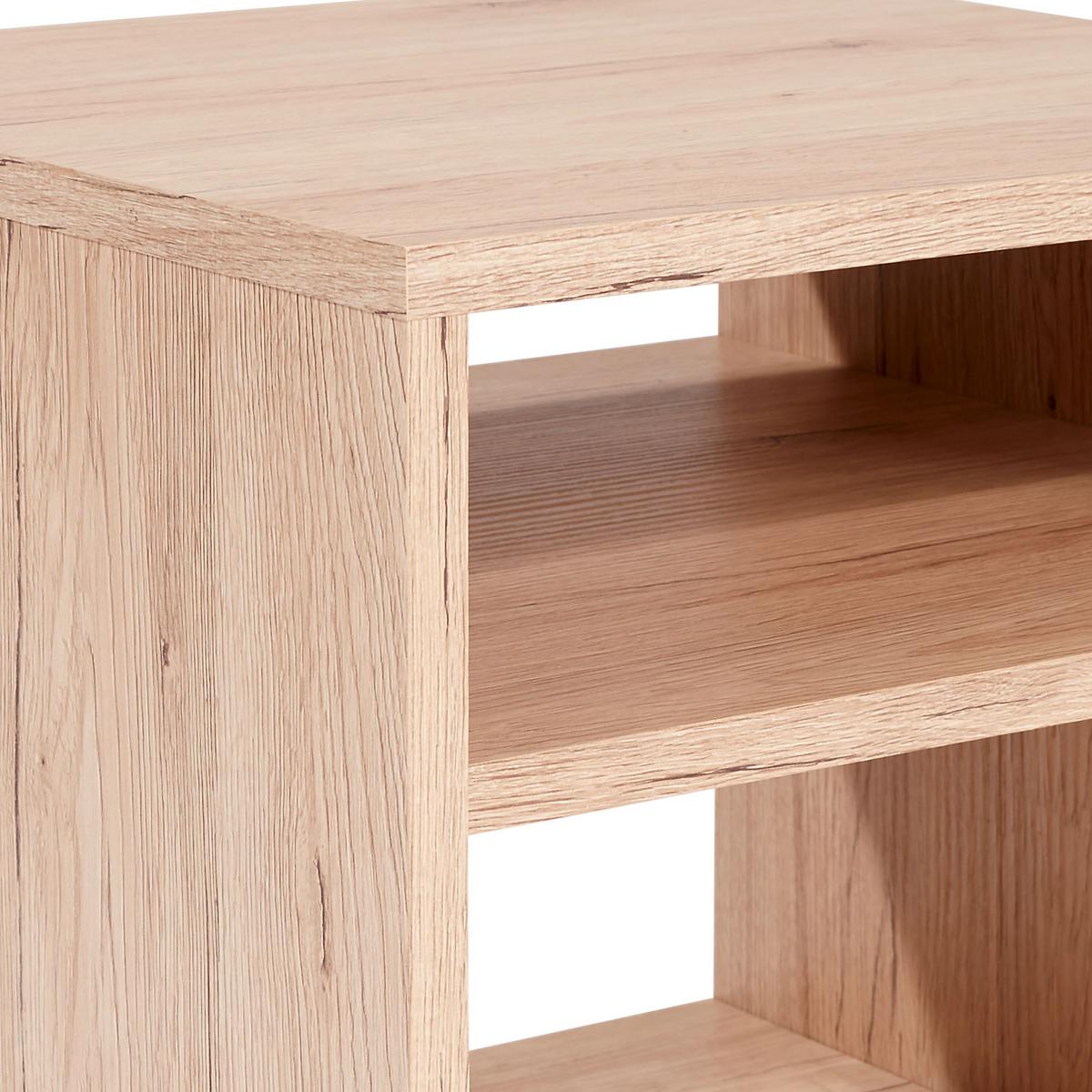 Beistelltisch 2 Ablagefächer Luca, San Remo Eiche Dekor - Eichefarben, MODERN, Holzwerkstoff (40/40/37cm)
