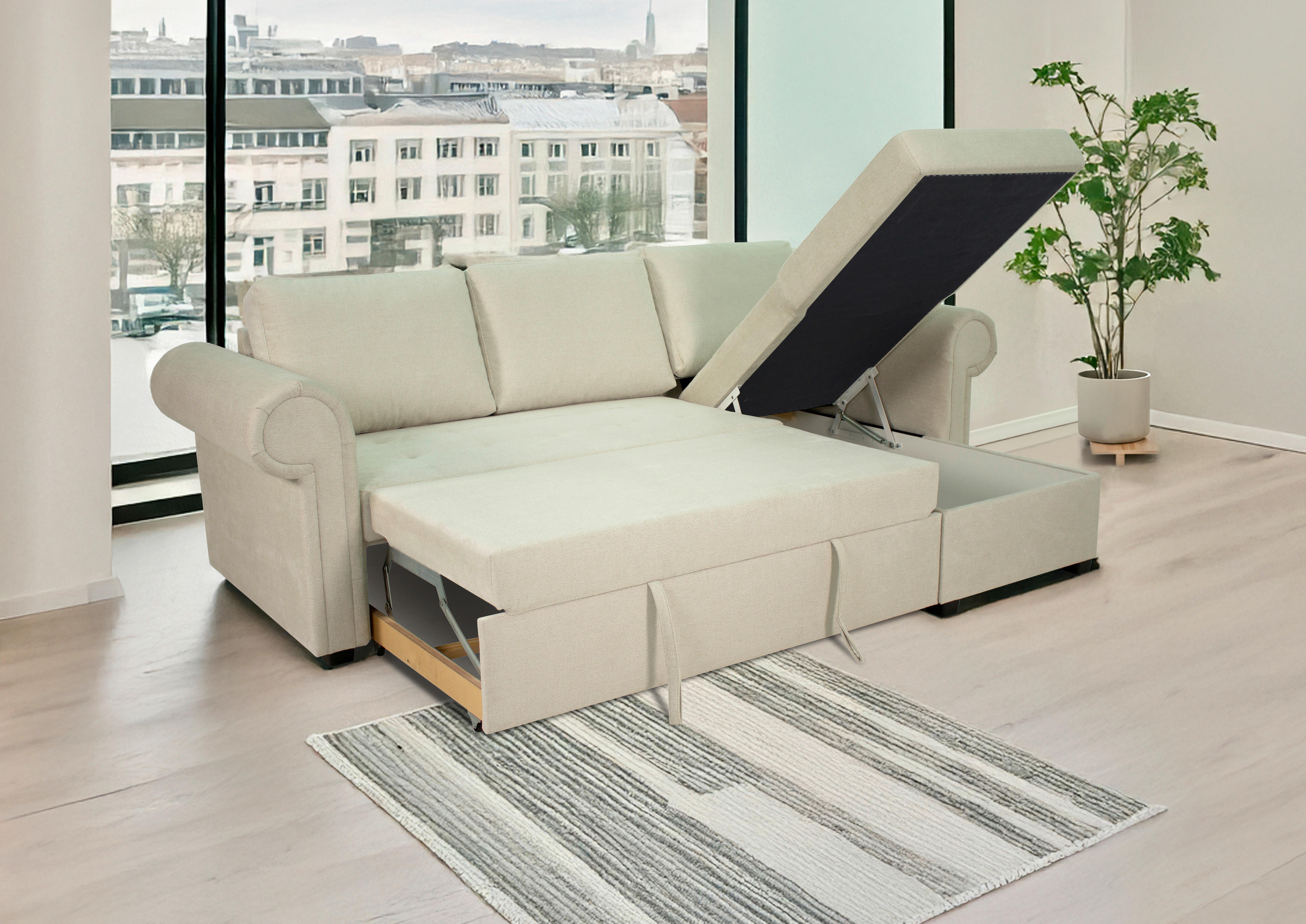 Ecksofa Oslo Creme B: 260 cm - Creme, ROMANTIK / LANDHAUS, Textil (260/85/155cm) - James Wood