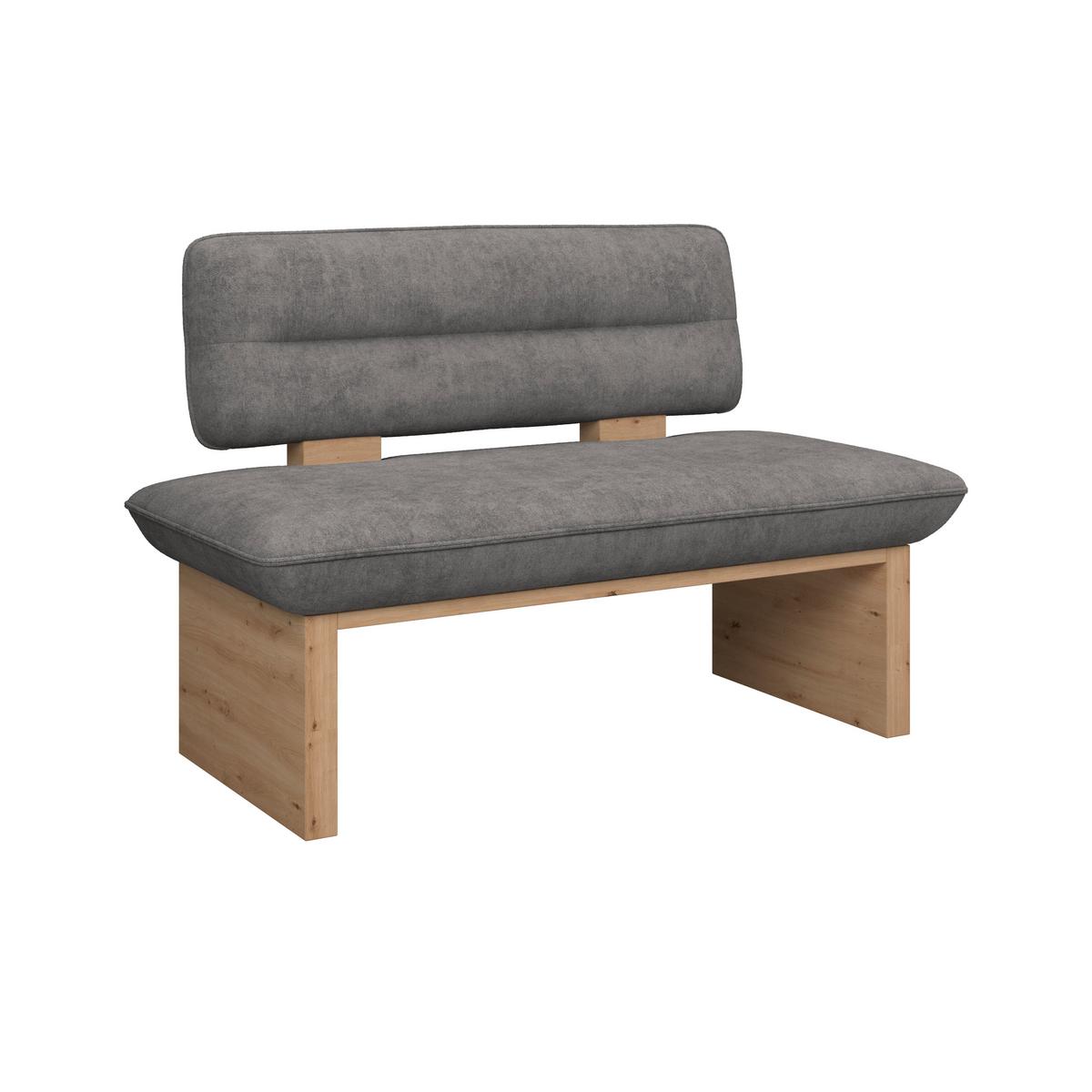 SITZBANK BELUNA II - Eichefarben/Grau, KONVENTIONELL, Holzwerkstoff/Textil (120/87/67cm) - James Wood