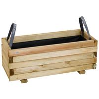 Blumenkasten Schwarz Kieferfarben B: 70 Cm - Schwarz/Kieferfarben, Basics, Holz/Textil (70/30/30cm) - Siena Garden