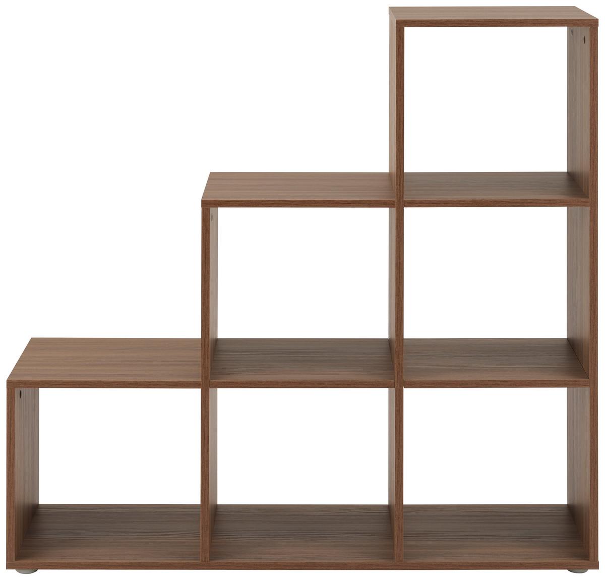 Raumteiler Pisa 3 - Walnussfarben, MODERN, Holzwerkstoff (112/113/35cm)