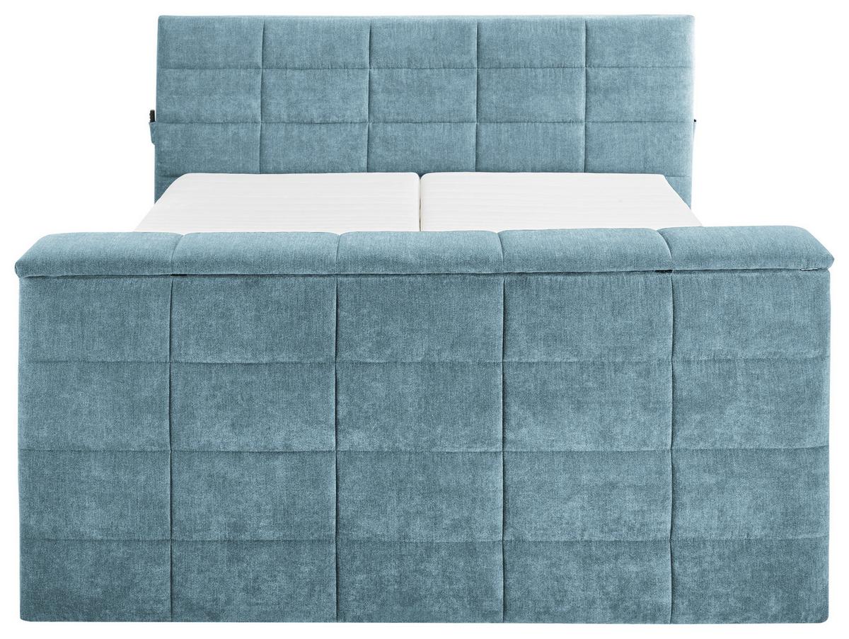 Boxspringbett Mit Topper 180x200 Cm Denver - Blau, KONVENTIONELL, Textil (180/200cm) - Carryhome