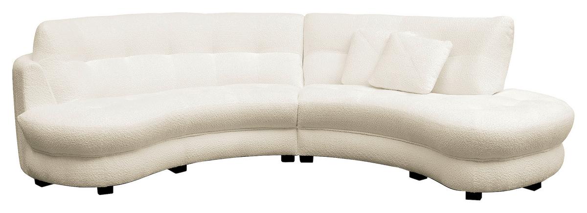 Ecksofa Bretania, Weiß S: 300x113 cm - Schwarz/Weiß, Design, Textil (300/113cm) - Livetastic