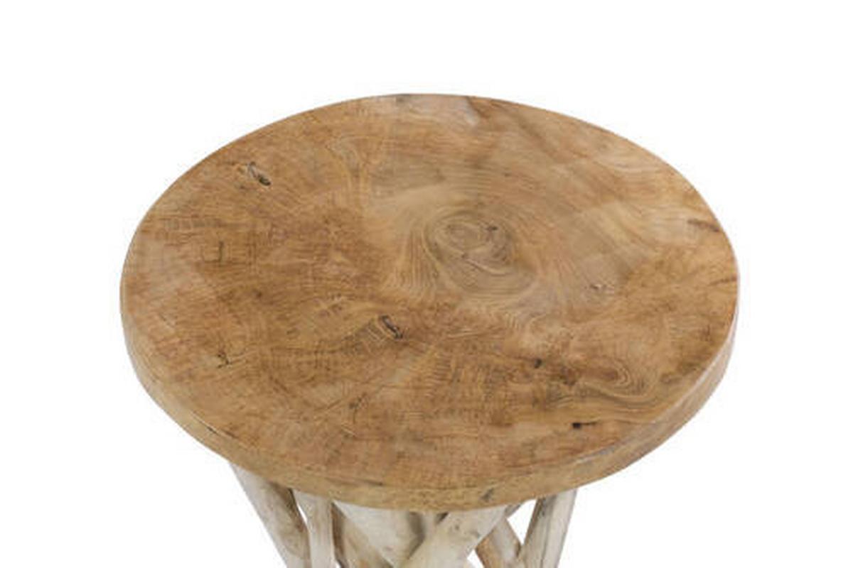 Beistelltisch aus Teakholz Rund Radix, Natur - Naturfarben, Natur, Holz (40/55/40cm) - Kayoom