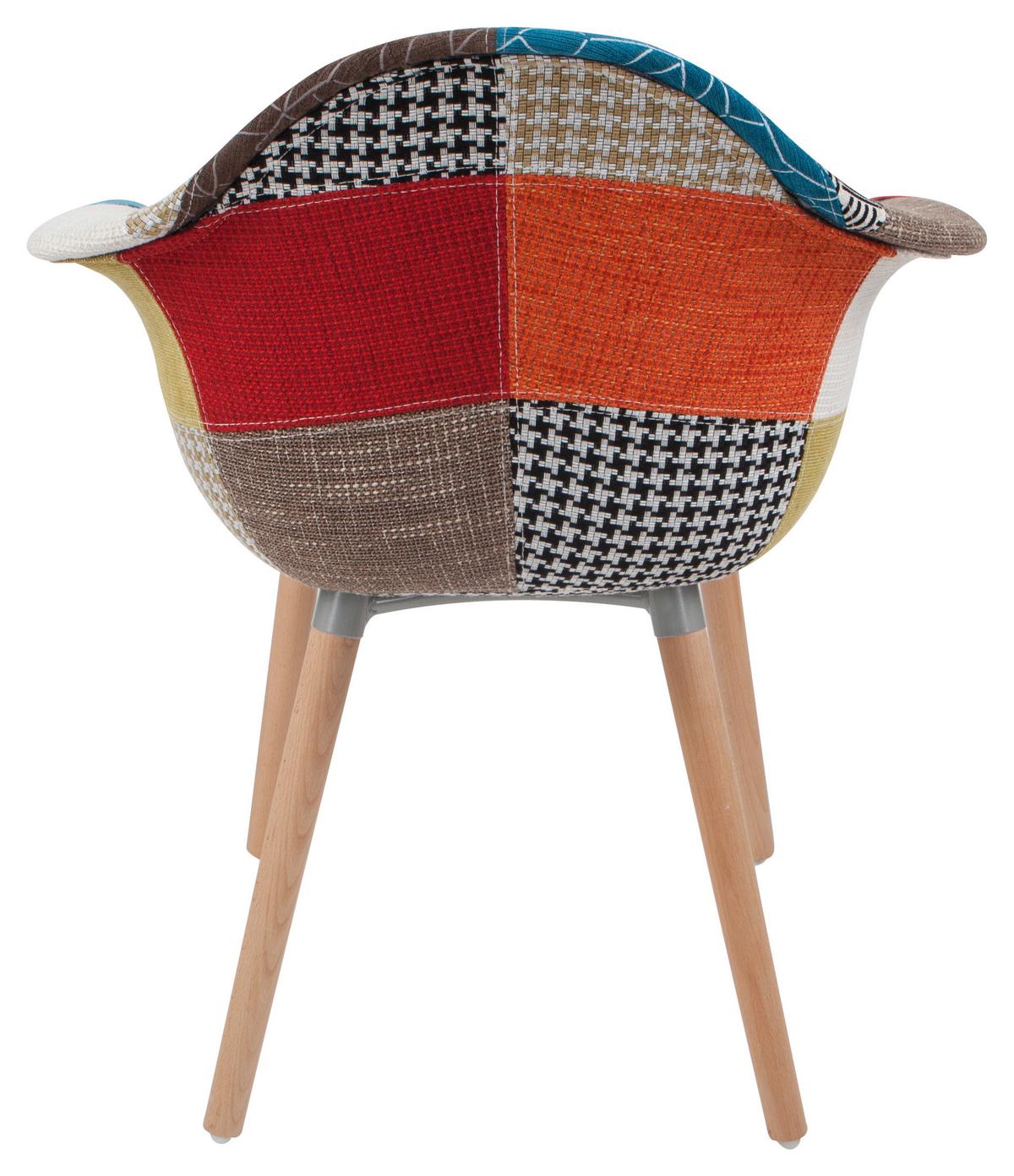 Armlehnstuhl-Set Bave 110 Multicolor - Buchefarben/Multicolor, Design, Holz/Kunststoff (62/80/61cm) - Kayoom