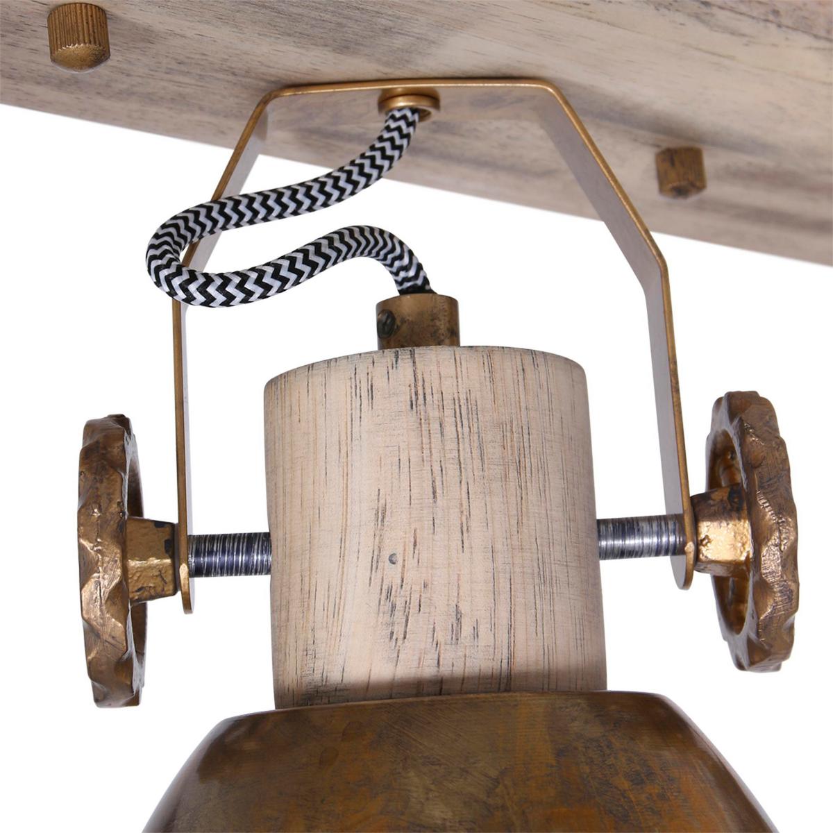Deckenspots Gearwood - Bronzefarben/Kupferfarben, Trend, Holz/Metall (59/19/23cm)