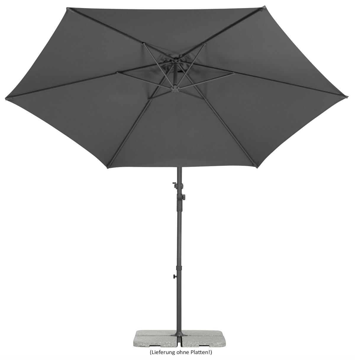 Ampelschirm Genua Bxhxt: 278x263x300 Cm Anthrazit - Anthrazit, Basics, Textil/Metall (278/263/300cm) - Schneider