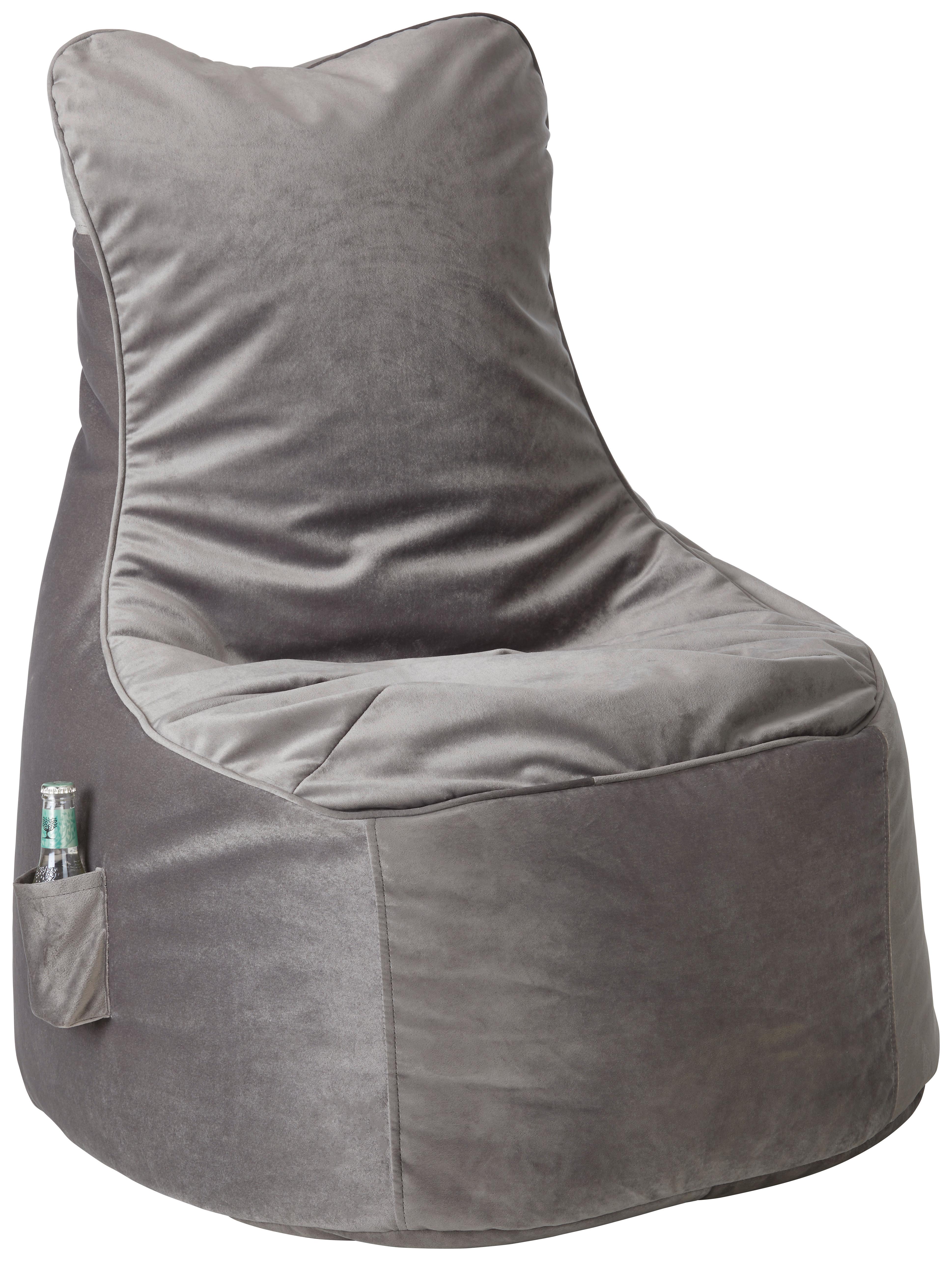 Sedací Vak Cortona Samt Šedá - sivá, textil (75/95/65cm) - Modern Living