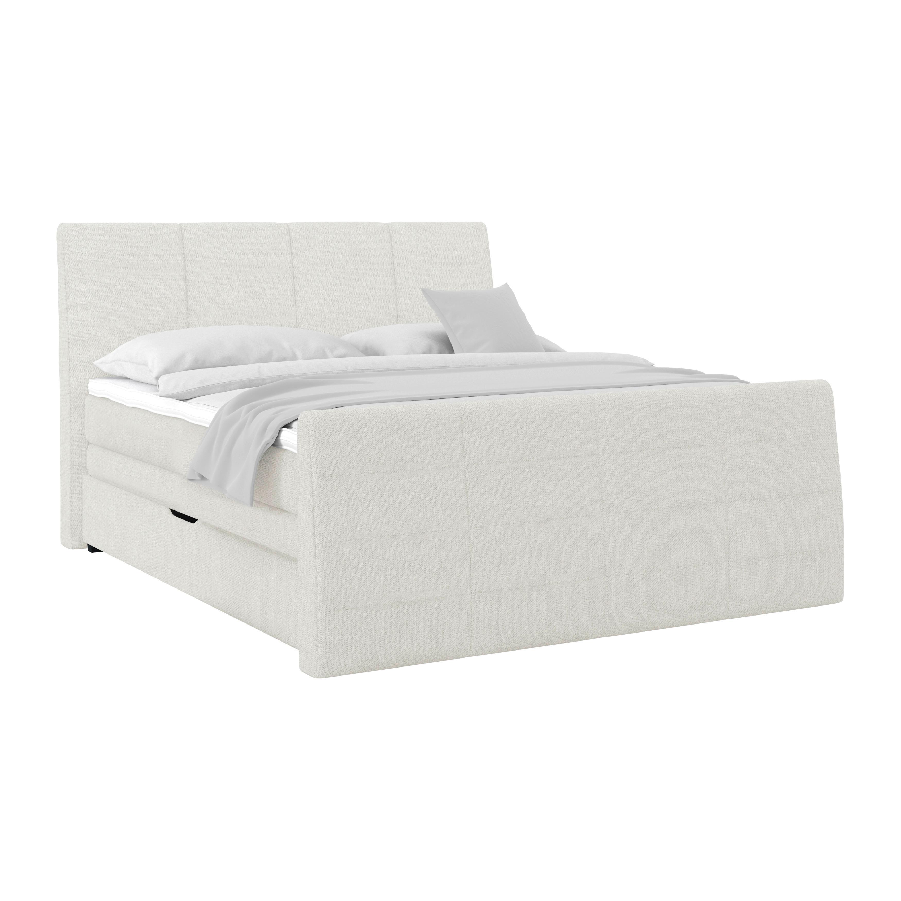 Boxspringbett Libra - Schwarz/Weiß, KONVENTIONELL, Textil (180/200cm)