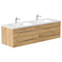 WASCHTISCHKOMBI Geant, Eichefarben B: 160cm - Eichefarben/Weiß, Basics, Holzwerkstoff/Stein (160cm) - MID.YOU