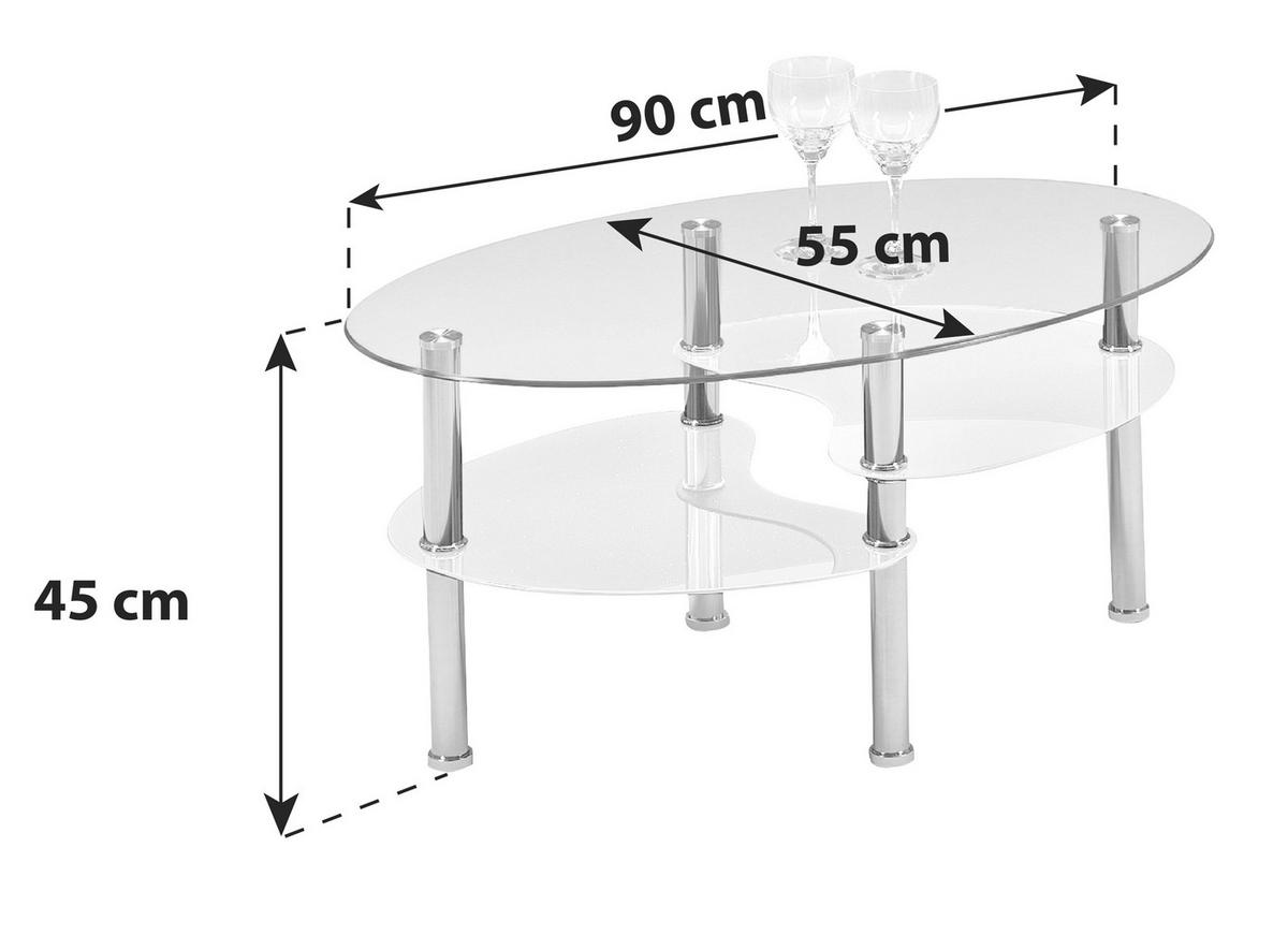Dohányzóasztal Saba *TOP ÁR* - Modern, Üveg (90/45/55cm) - Best Price