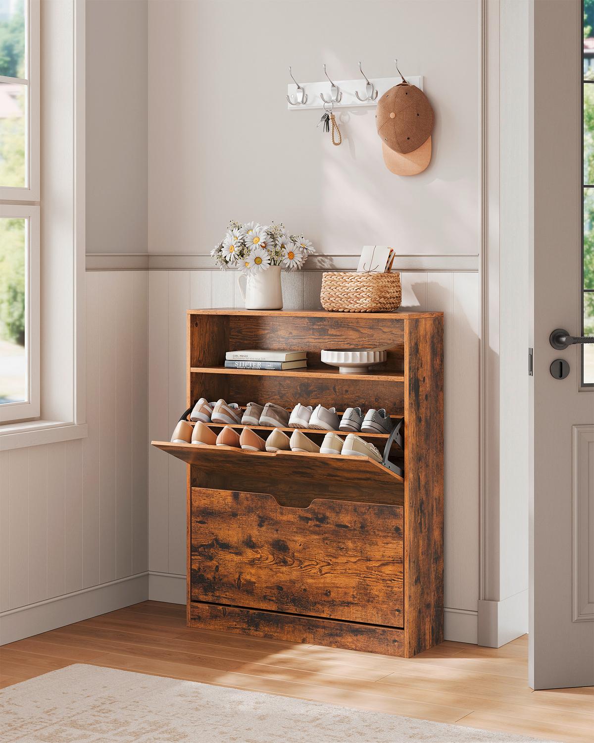 VYKLÁPĚCÍ BOTNÍK RUSTIC HNĚDÁ - hnědá, Moderní, kompozitní dřevo (80/102/24cm) - MID.YOU