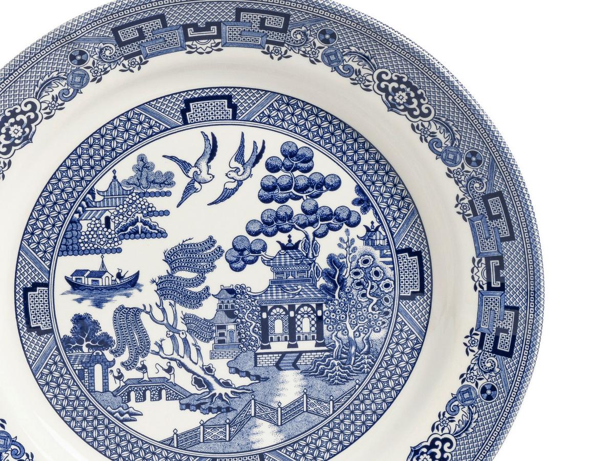 Tafelservice China Town Blau, Weiß L: 31 cm - Blau/Weiß, Basics, Keramik (31/30/32cm) - Creatable