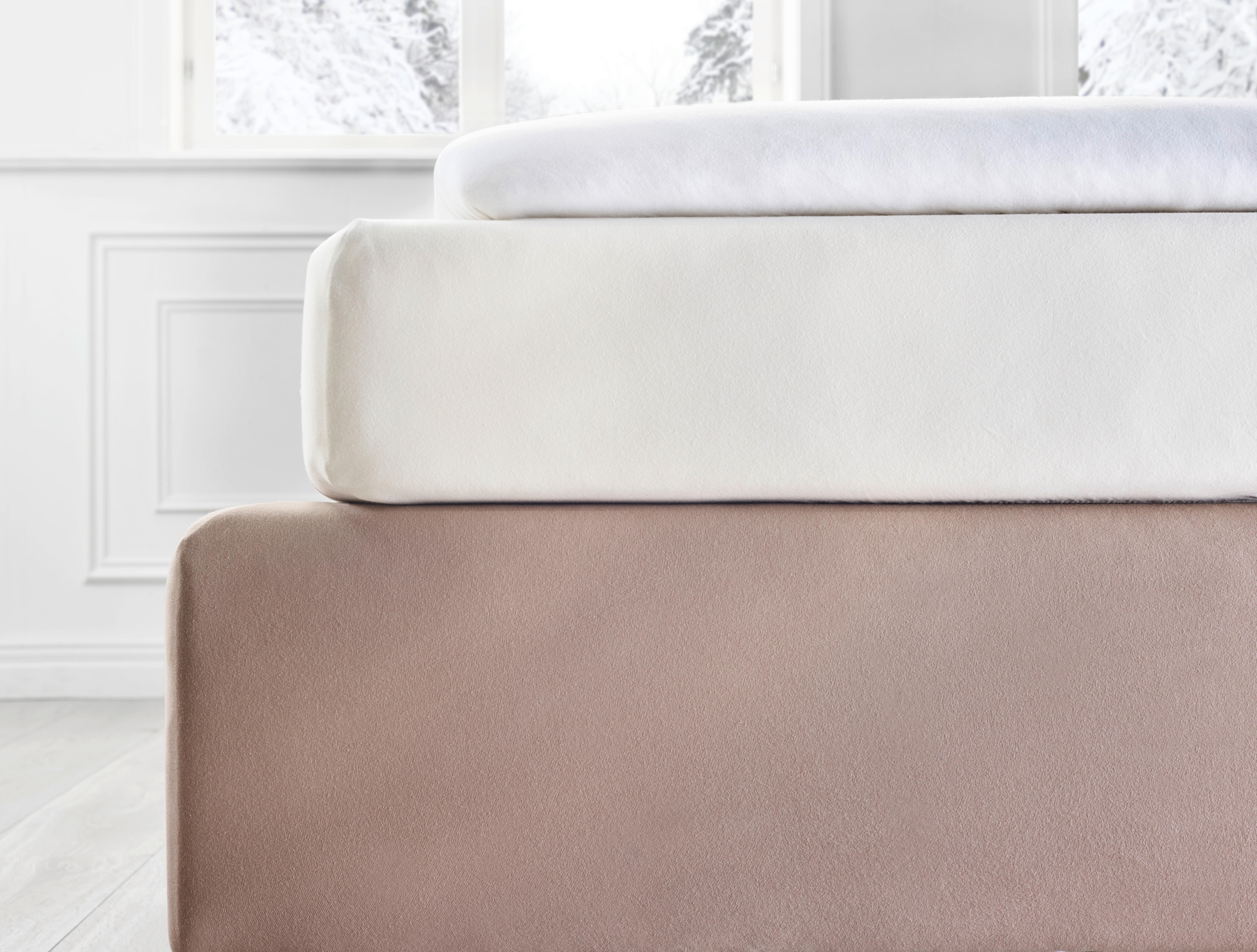 Prostěradlo Na Boxspring Elasthan Hoch, 100/200/40cm - bílá, textil (100/200cm) - Premium Living