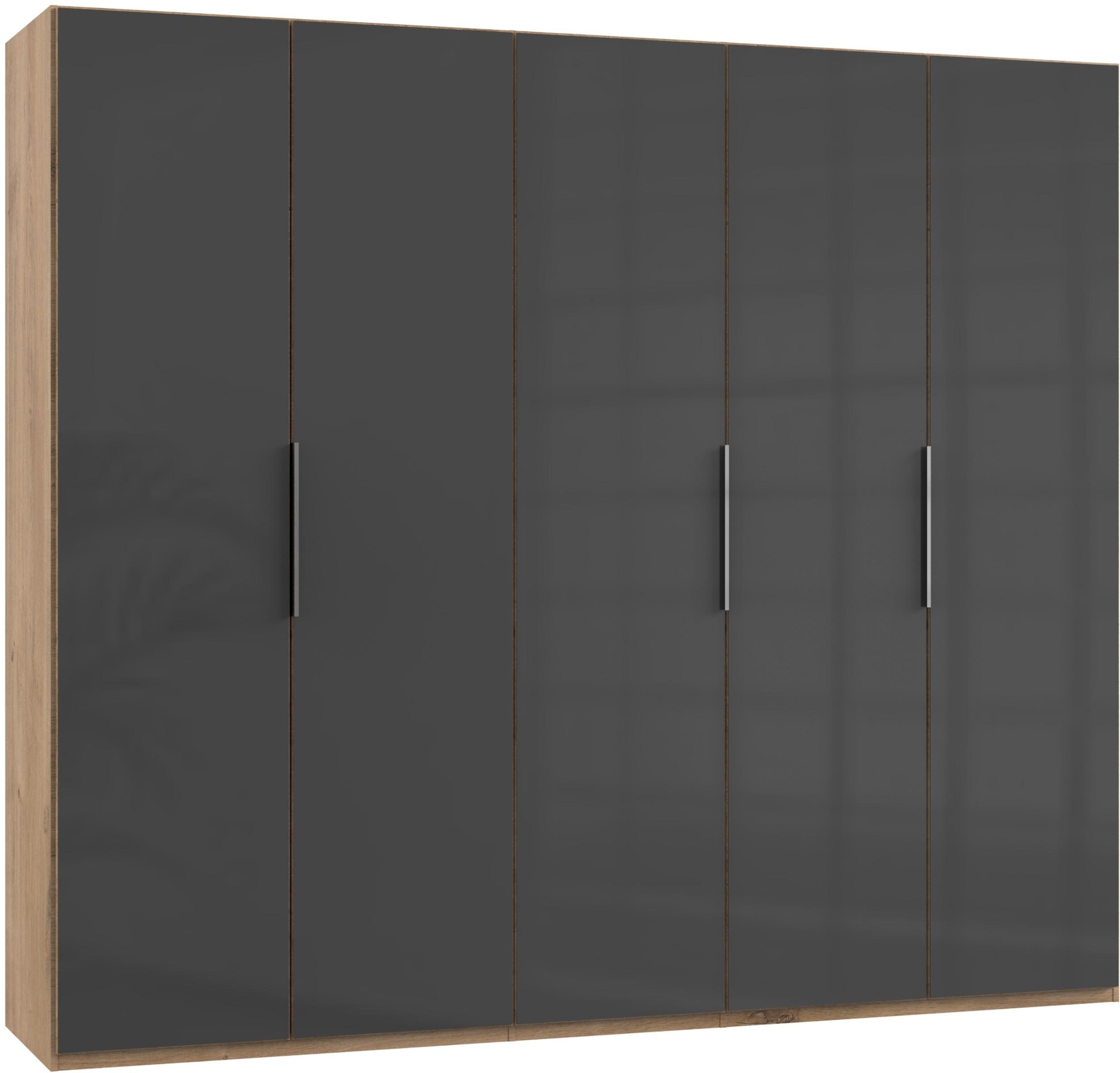 Drehtürenschrank 250cm Level, Grau/eiche Dekor - Eichefarben/Grau, MODERN, Glas/Holzwerkstoff (250/216/58cm) - MID.YOU