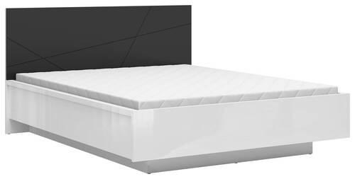 Bett Forn - Weiß Hochglanz/Schwarz, MODERN, Holzwerkstoff (160/200cm) - MID.YOU
