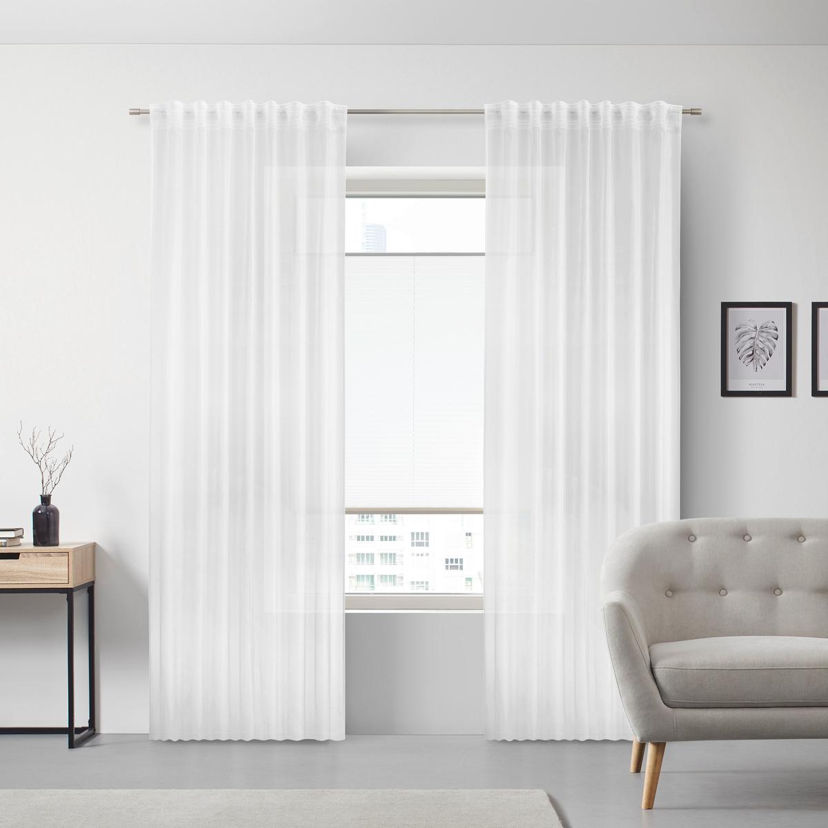 HOTOVÝ ZÁVES Rita, 140/245 cm - biela, textil (140/245cm) - Modern Living