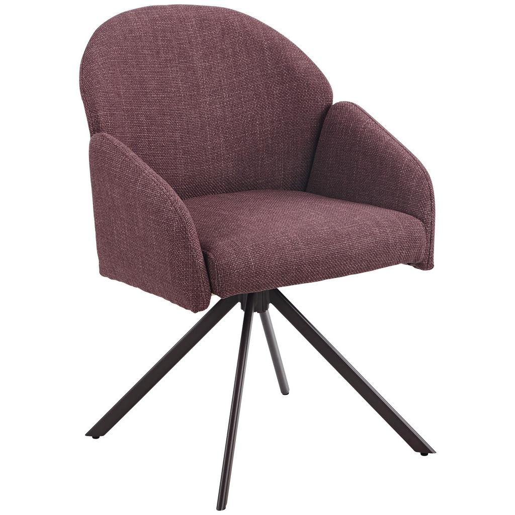 Armlehnstuhl Holly Drehbar Webstoff Lila, B: 56,5 Cm