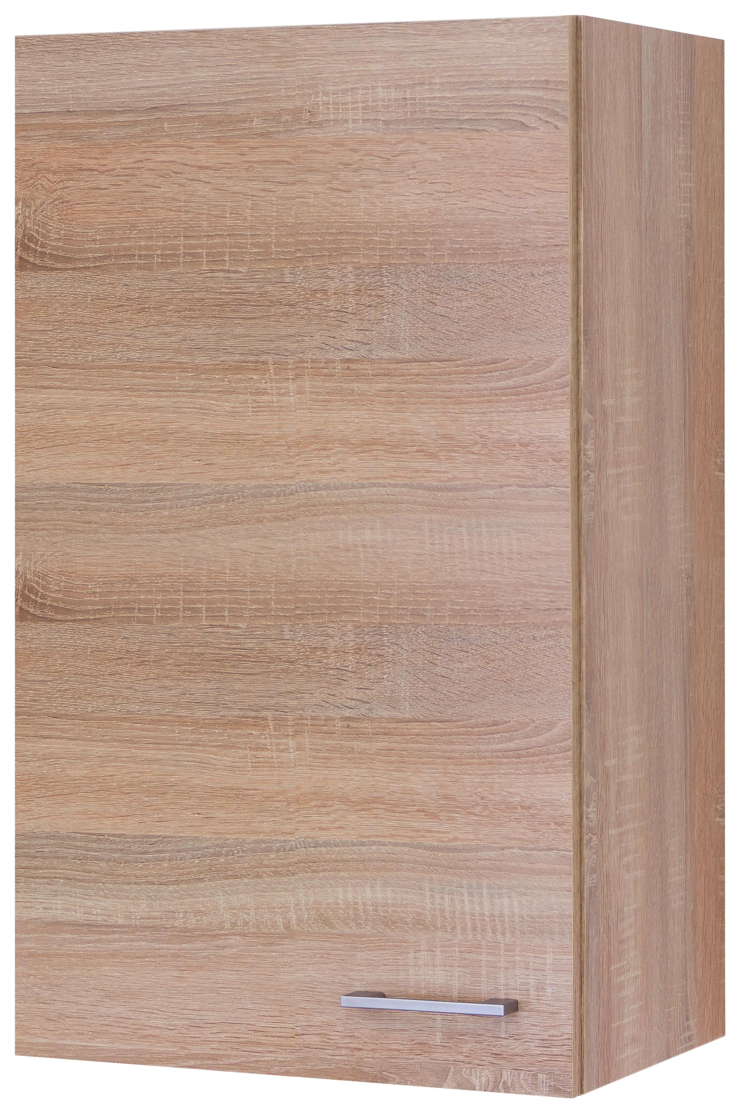 Küchenoberschrank Samoa B: 50 cm Eiche Dekor 1 Drehtür - Weiß/Sonoma Eiche, KONVENTIONELL, Holzwerkstoff (50/89/32cm)