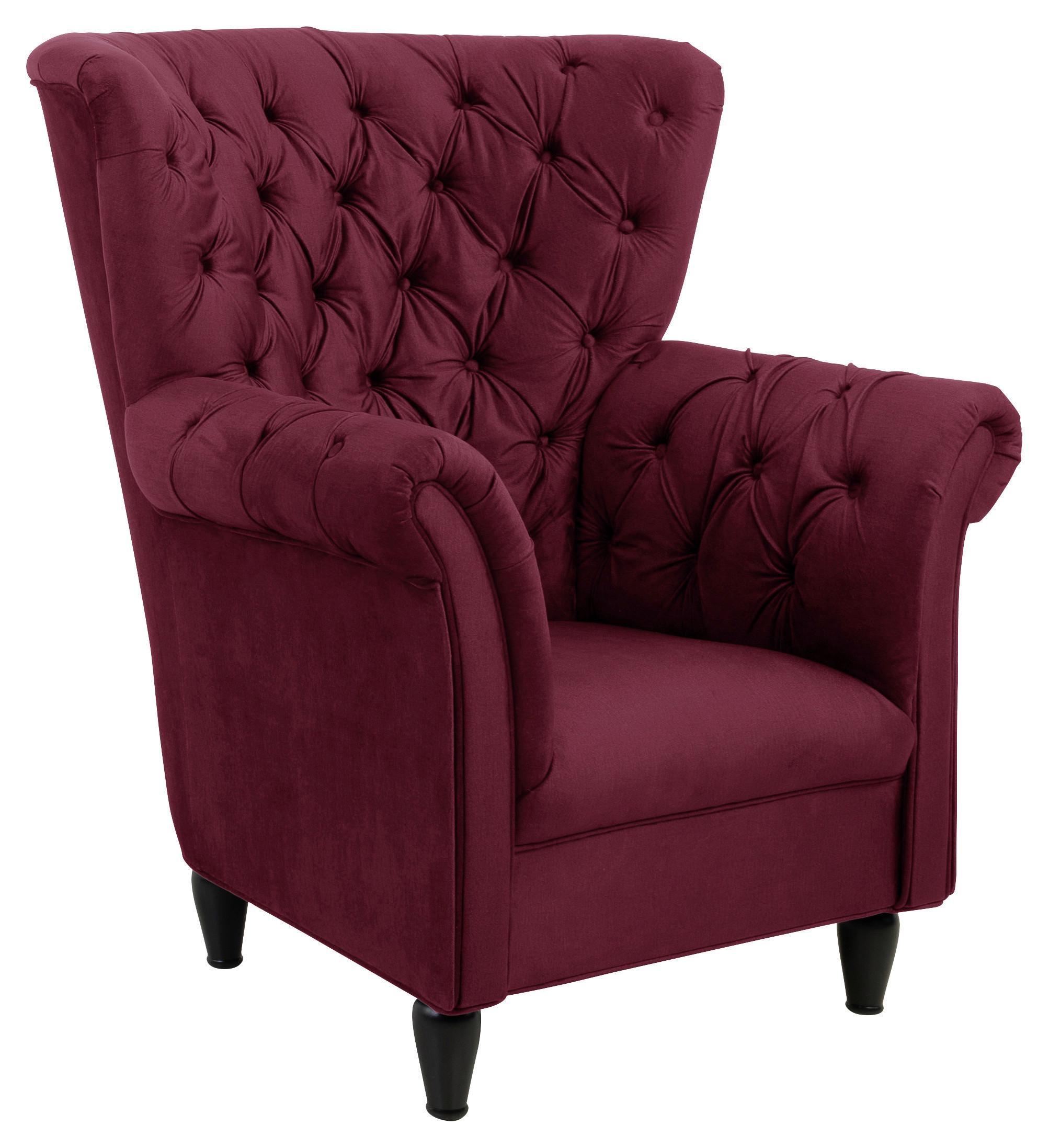 Ohrensessel Cupido - Rot/Schwarz, Design, Textil (96/112/86cm) - MID.YOU