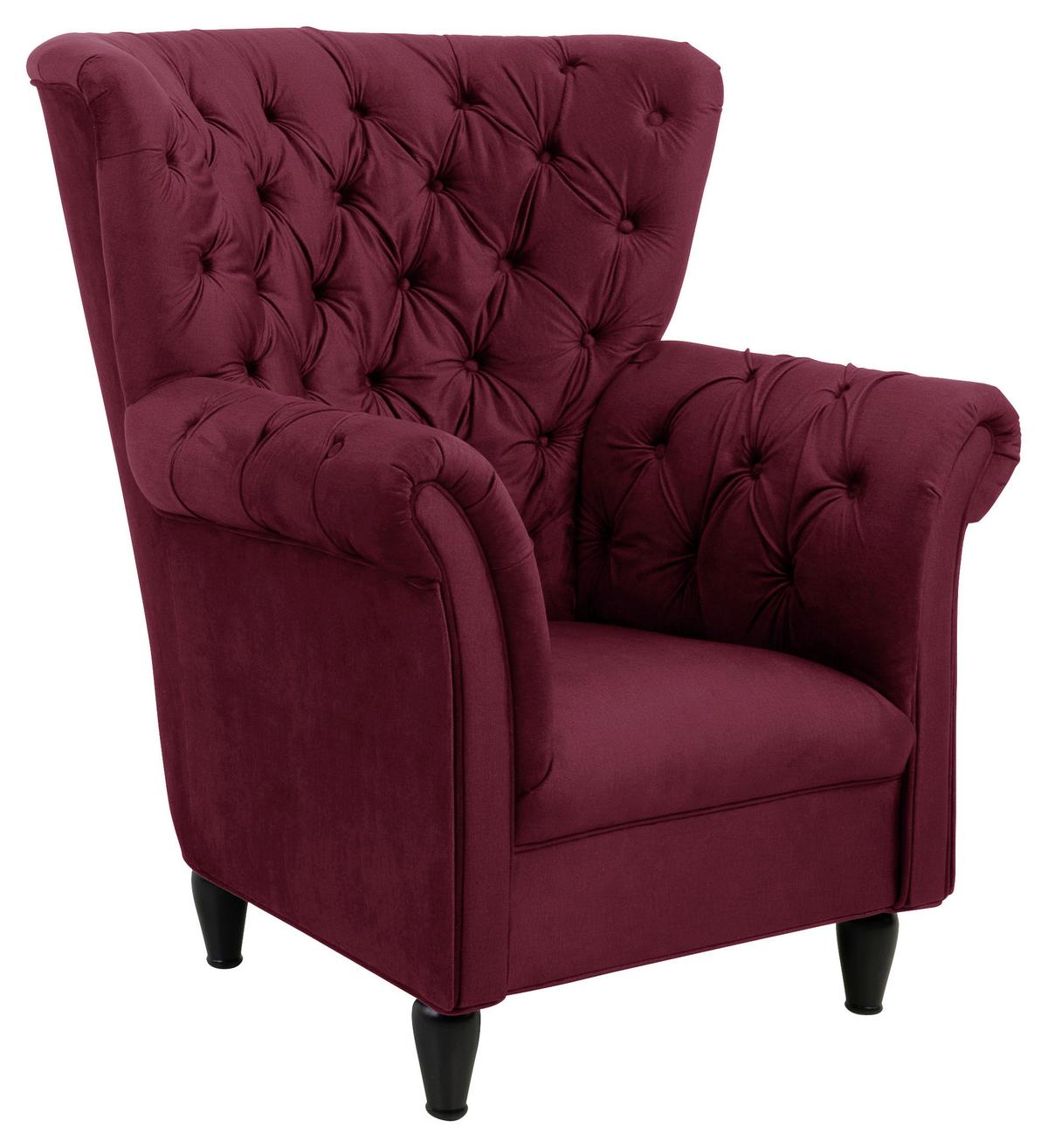 Ohrensessel Cupido - Rot/Schwarz, Design, Textil (96/112/86cm) - MID.YOU