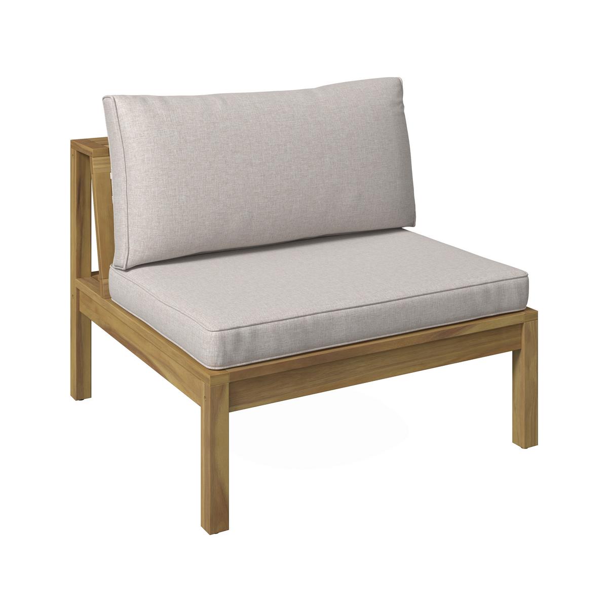 Loungegarnitur Graz - Grau/Akaziefarben, MODERN, Holz/Kunststoff (240/160cm) - Beldano