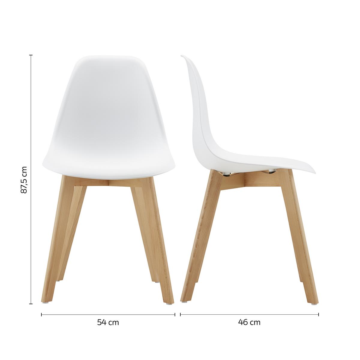 Jedálenská stolička FRIEDA - farba buka/biela, Modern, drevo/plast (54/87,5/46cm) - Modern Living