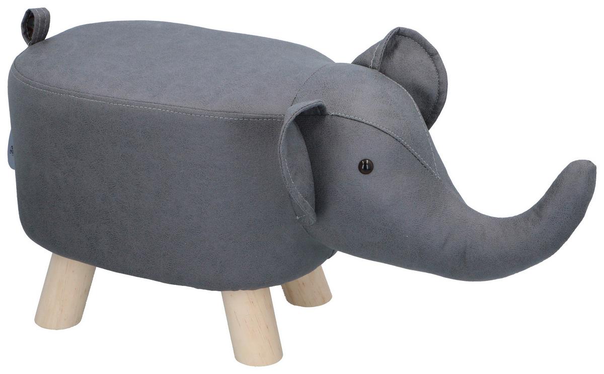 Sitzhocker sort 58x22x27 cm - Hellgrau/Braun, LIFESTYLE, Holz/Textil (58/21,5/27cm)