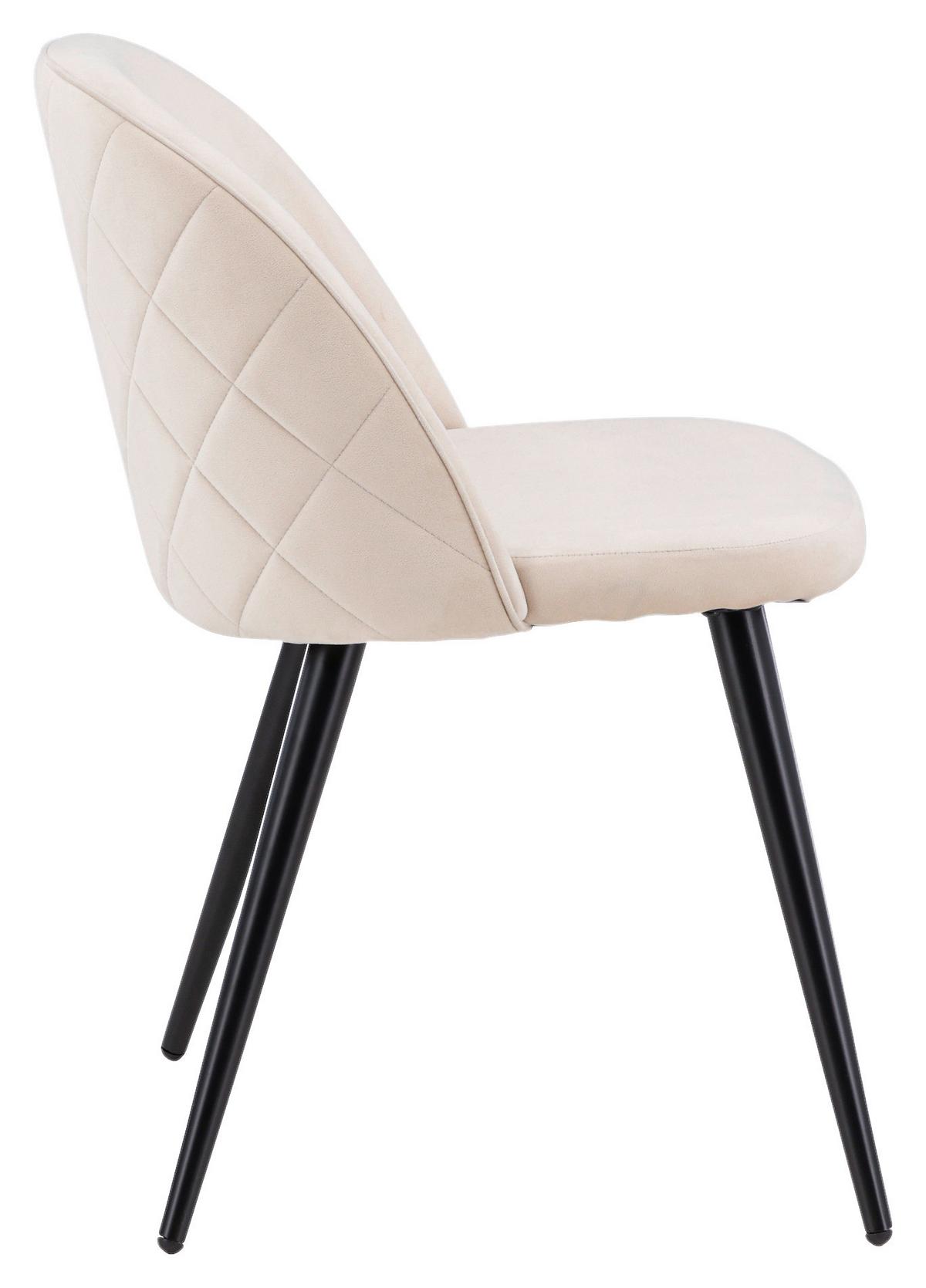 Stuhl-Set Velvet - Beige/Schwarz, Design, Textil/Metall (50/76,5/57cm) - Livetastic