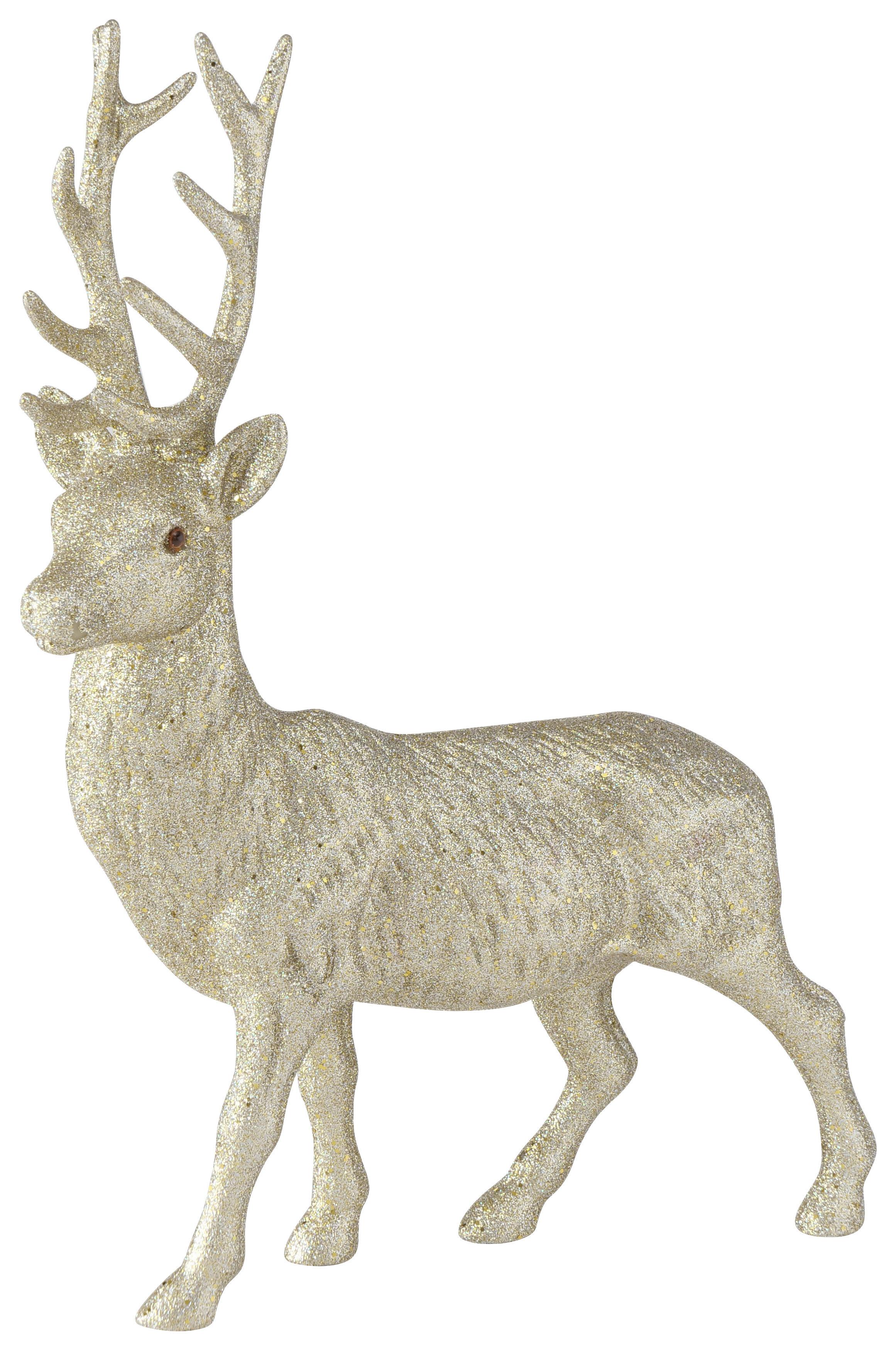 Dekohirsch Josa - Goldfarben, KONVENTIONELL, Kunststoff (24/7/40cm)