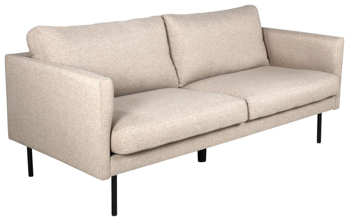 2-sitzer-sofa Zoom - Hellbraun/Beige, Design, Textil/Metall (180/78/80cm) - Livetastic