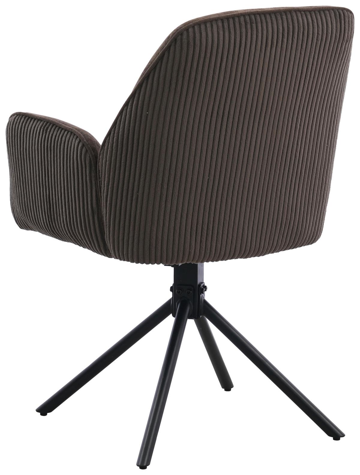 Armlehnstuhl Oulo Braun/Dunkelbraun B: 60 cm - Dunkelbraun/Schwarz, MODERN, Textil/Metall (60/89/65cm) - Livetastic