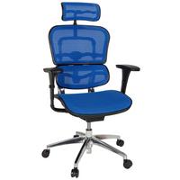 Drehstuhl Ergohuman Edition Armstützen Blau/schwarz - Chromfarben/Blau, MODERN, Kunststoff/Textil (67/141/63cm) - MID.YOU