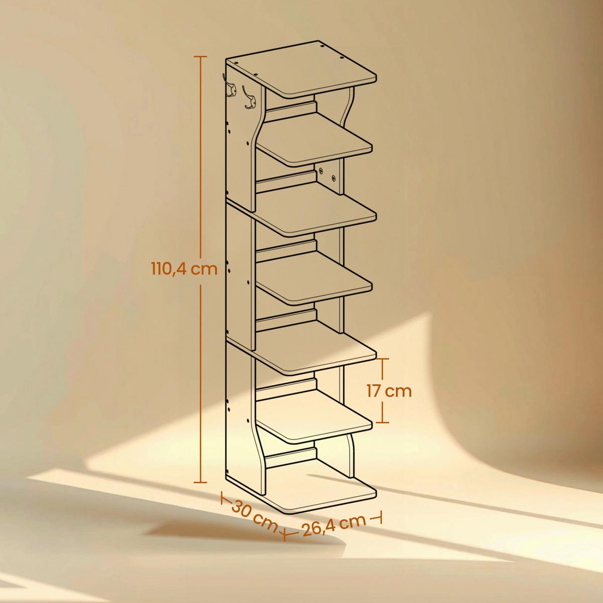 REGÁL NA TOPÁNKY SHOE RACK - čierna, Modern, kov/kompozitné drevo (26,4/110,4/30cm) - MID.YOU