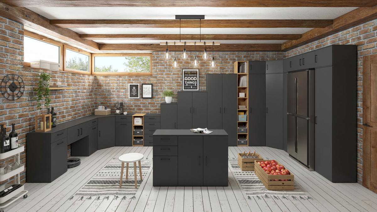 Komód Multistauraum - grafitszürke, Modern, faalapú anyag (80/83/52cm) - Carryhome